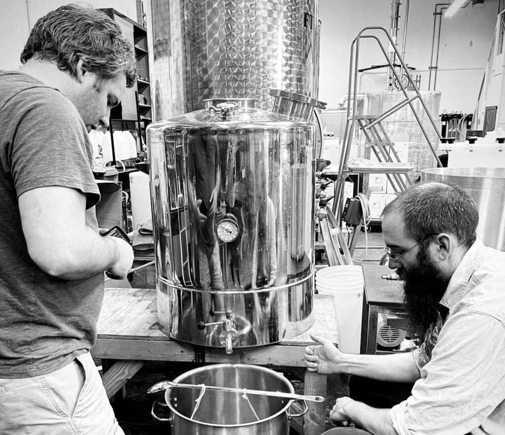 Iced Tea Cocktails and Tantalizing Whiskey! 2 Matt and Nate Making Tea at Blackfish Spirit Distillery